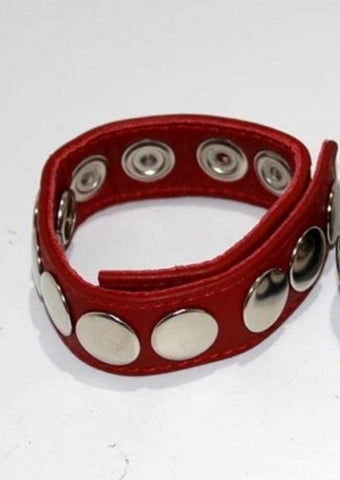 8 Speed Black Leather Cock Ring by Hell's Couture - Ball and Cock Toys