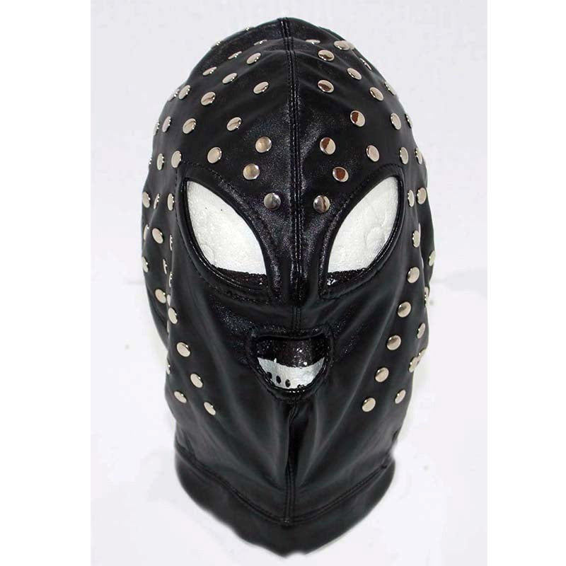 Achilles Extreme Studded Leather BDSM Hood - - Bondage Hoods