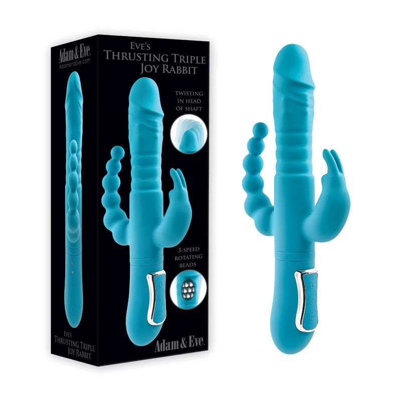 Adam & Eve Eves Thrusting Triple Joy Rabbit - - Rabbit Vibrators