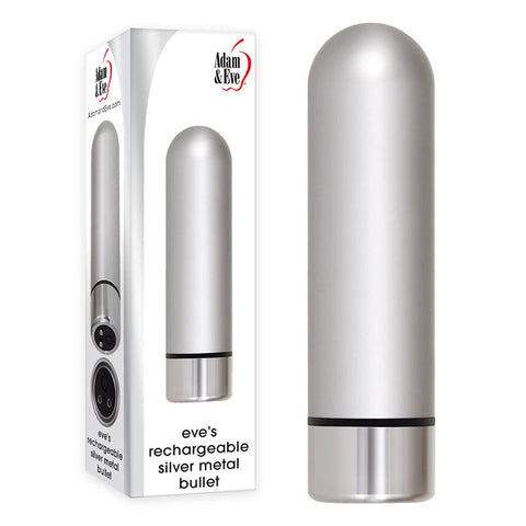 Rechargeable Silver Metal Bullet by Adam & Eve Sextoys - Bullet Vibrators