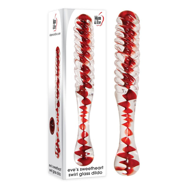 Adam & Eve Sweetheart Swirl Glass Dildo - - Glass Sex Toys