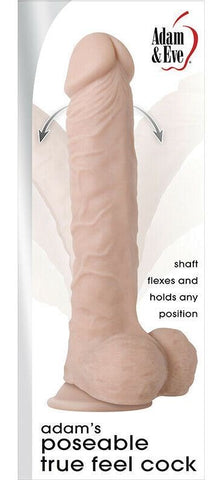 Adam's Poseable True Feel Cock 11.5'' Dong - Realistic Dildos
