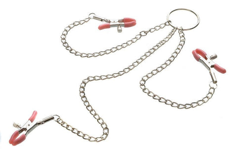 Chain Me Up Kink Clamps Hands-Free by Adam & Eve - Nipple and Clit Clamps
