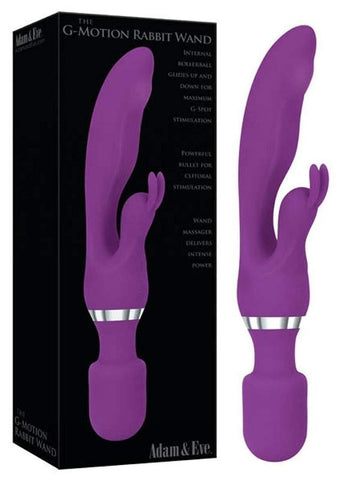 The G-Motion Rabbit Wand by Adam & Eve Sextoys - Rabbit Vibrators
