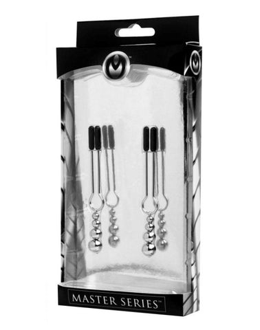 Adorn Triple Bead Nipple Clamp Set by XR Brands - Nipple and Clit Clamps
