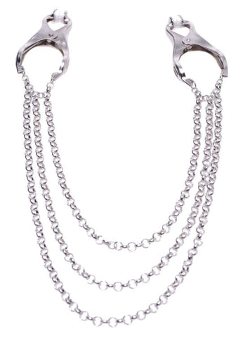Affix Triple Chain Nipple Clamps by XR Brands - Nipple and Clit Clamps