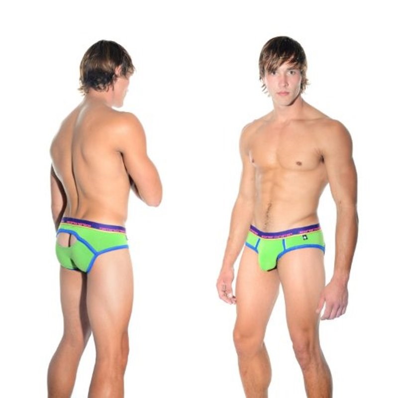 Almost Naked Eclipse Brief With Show-It - Lime - - Mens Briefs And Boxers