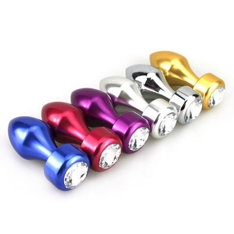 Aluminium Butt Plug With Diamonte by BDStyle - Steel Sex Toys