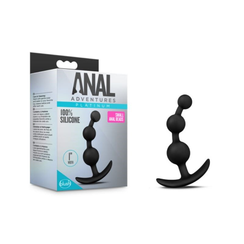 Anal Adventures Platinum Small Anal Beads - Black - - Anal Beads and Balls