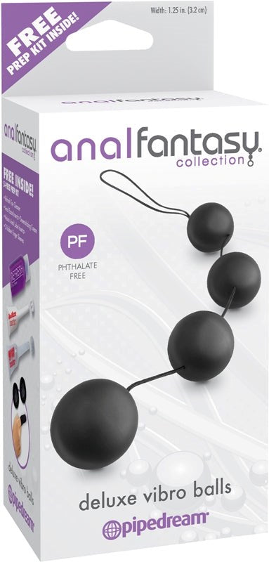 Anal Fantasy Collection Deluxe Vibro Balls Black - - Anal Beads and Balls