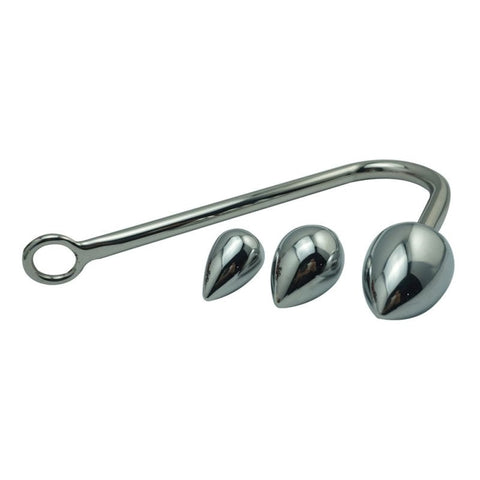Stainless Steel Anal Hook and Plug Set by BDStyle - Spreaders and Hangers