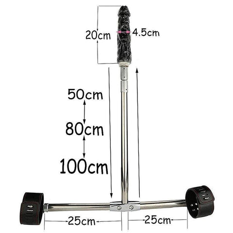 Ankle Spreader Bar With Dildo by BDStyle - Spreaders and Hangers
