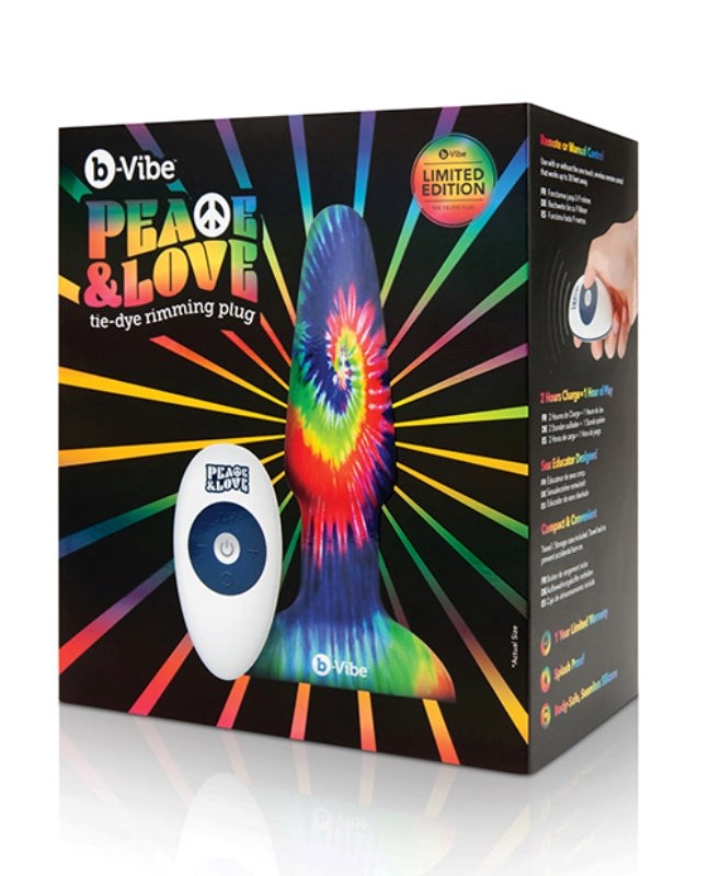 b-Vibe Peace and Love Tie-Dye Rimming Plug - - Remote Control Vibrators