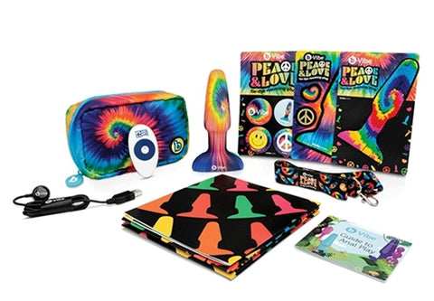 Peace and Love Tie-Dye Rimming Plug by B-Vibe - Remote Control Vibrators