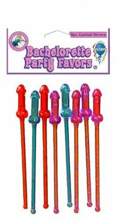 Bachelorette Party Favors Cocktail Stirrers 8 Pack - - Bachelorette and Bucks