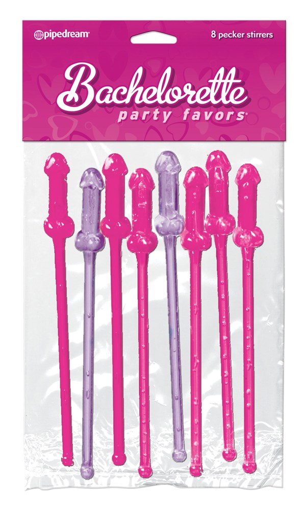 Bachelorette Party Favors Cocktail Stirrers 8 Pack - - Bachelorette and Bucks