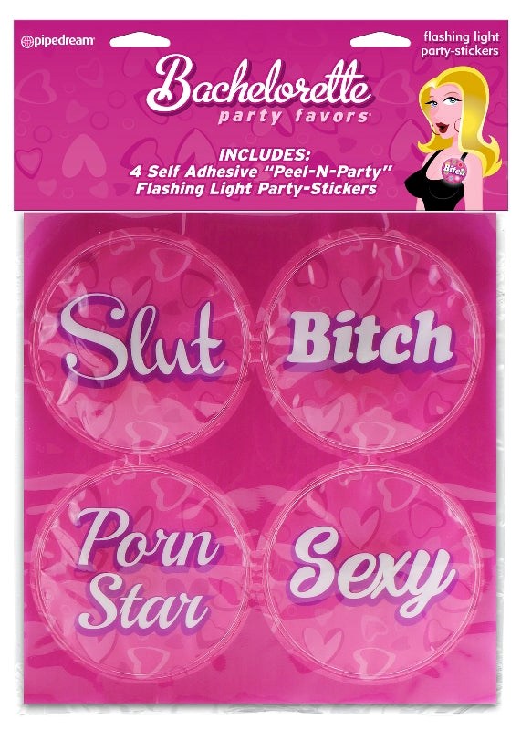 Bachelorette Party Favors Flashing Light Party Stickers - - Sex Games, Coupons and Tricks