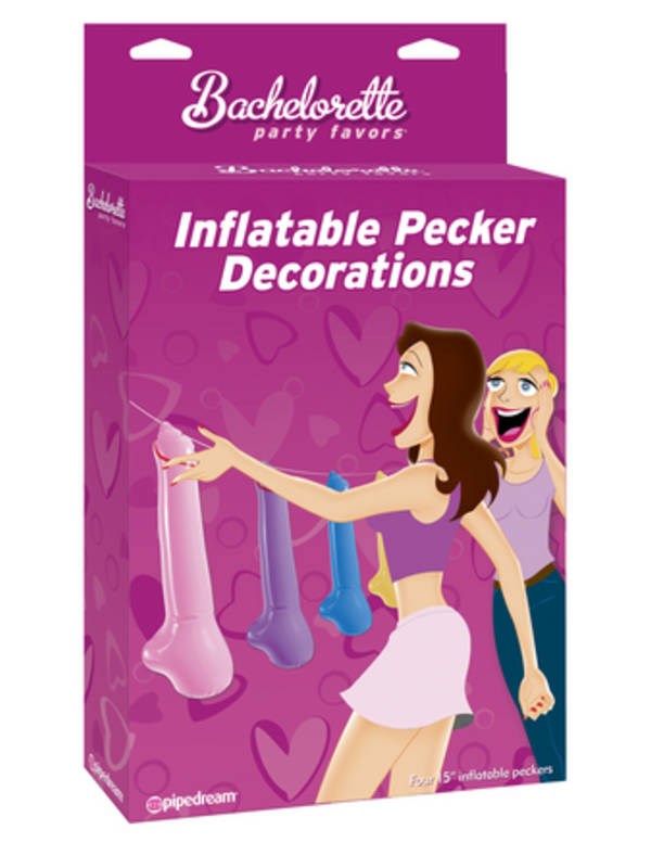 Bachelorette Party Favors Inflatable Pecker Decorations 4 Pack - - Sex Games, Coupons and Tricks