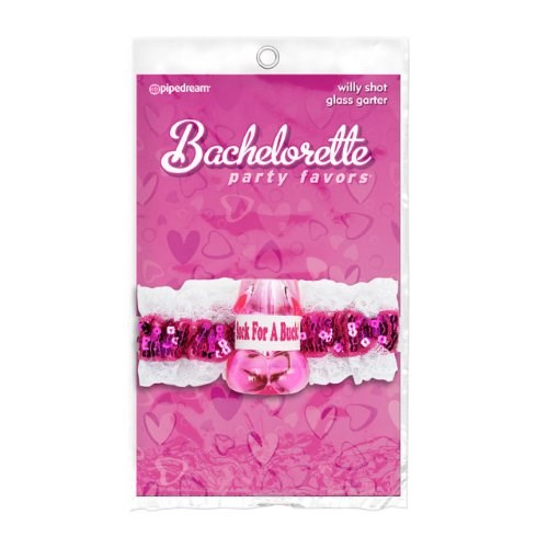 Bachelorette Party Favors Willy Shot Glass Garter - - Bachelorette and Bucks