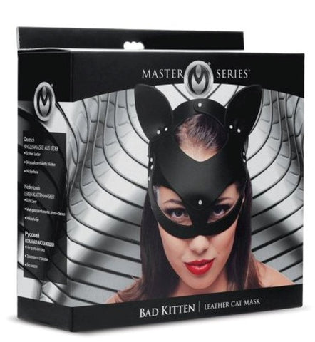 Bad Kitten Leather Cat Mask by XR Brands - Masks And Blindfolds