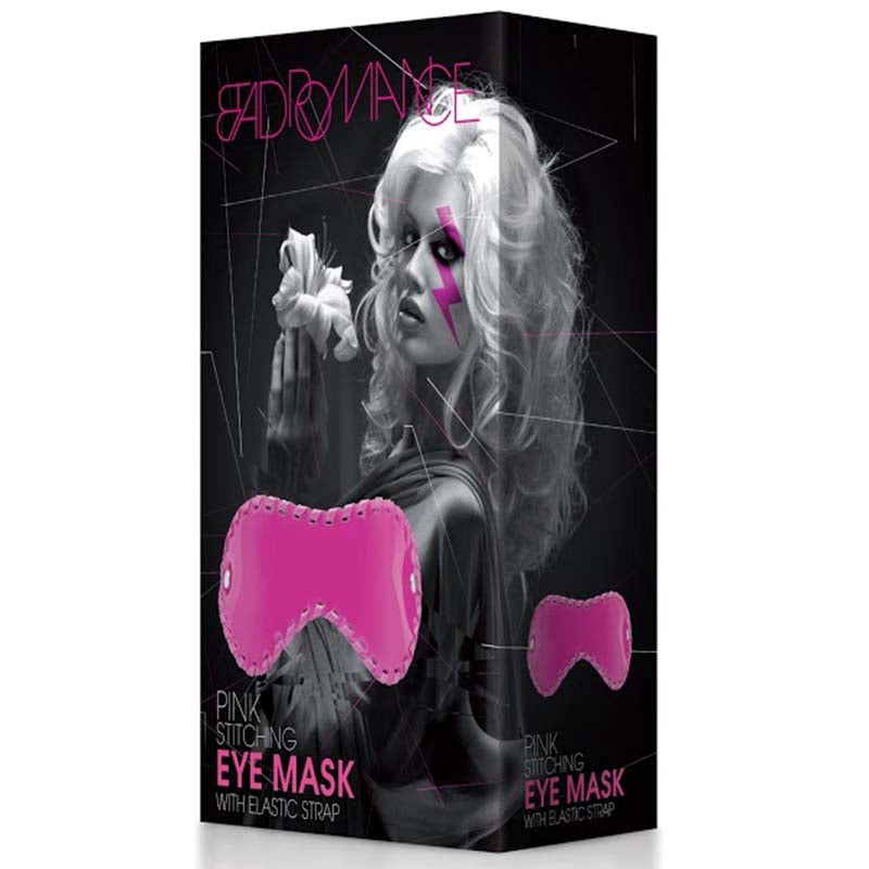 Bad Romance Pink Stitching Eye Mask with Elastic Strap - - Masks And Blindfolds