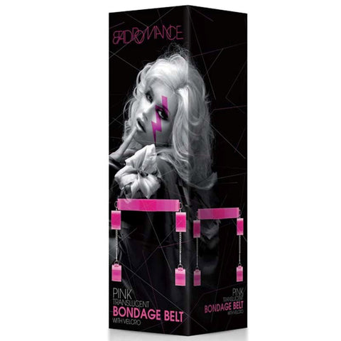 Bad Romance Pink Translucent Bondage Belt by Shots Toys - Cuffs and Restraints