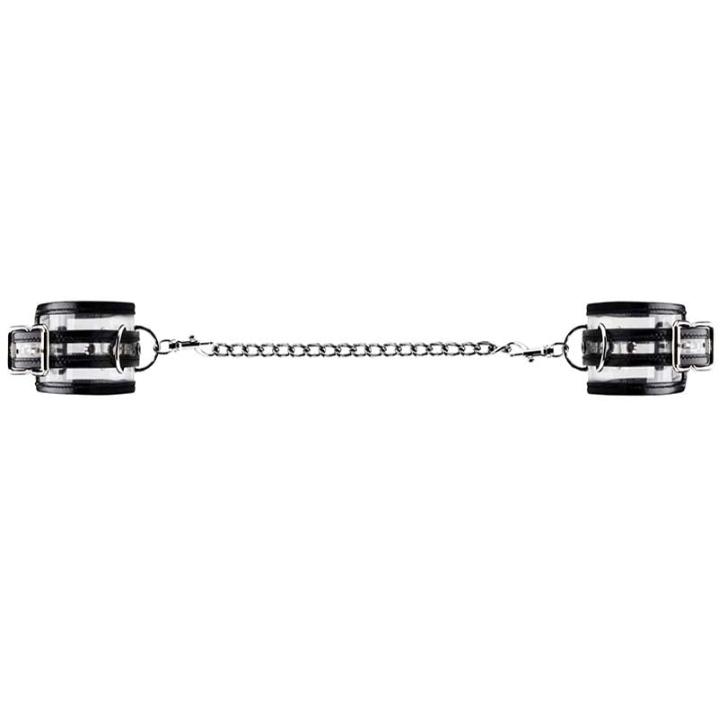 Bad Romance Translucent Handcuffs with Black Stripes - - Collars And Cuffs