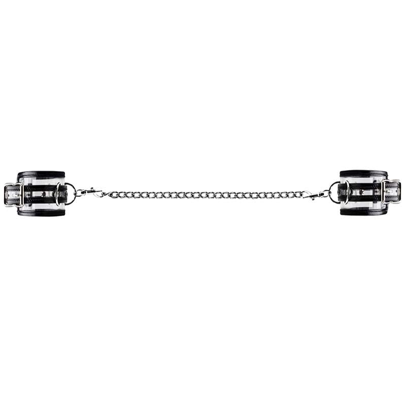 Bad Romance Translucent Leg Cuffs with Black Stripes - - Collars And Cuffs