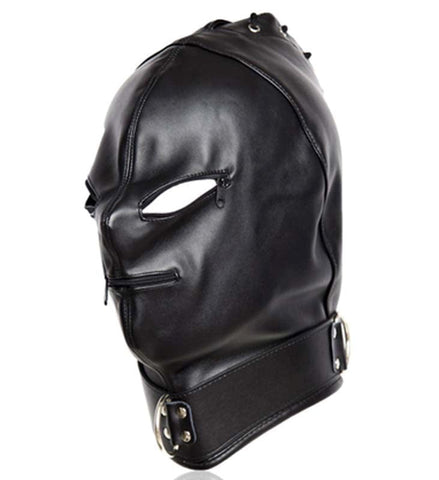 Basic Zipper Hood With O-Ring Collar by BDStyle - Bondage Hoods