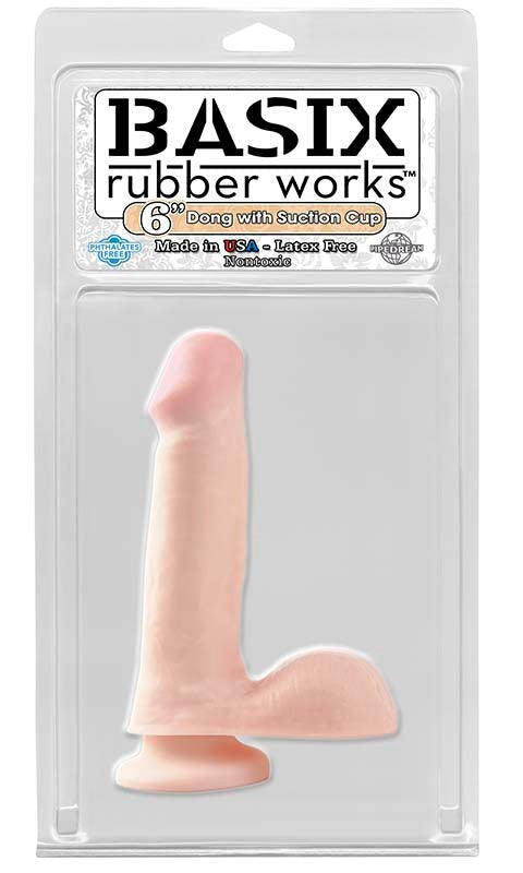 Basix 6 Inch Dong with Suction Cup - - Realistic Dildos