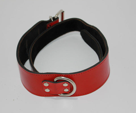 Passion-Igniting Adjustable Red Leather Collar - Collars and Leads