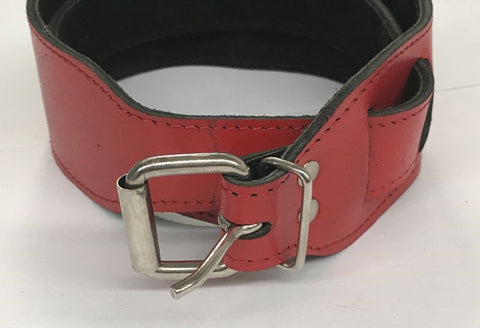 Passion-Igniting Adjustable Red Leather Collar - Collars and Leads