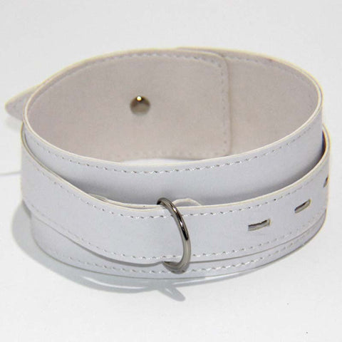 Adjustable White Light PVC Bondage Collar by BDStyle - Collars and Leads