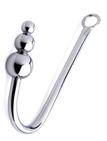 Beaded Stainless Steel Anal Hook by XR Brands - Spreaders and Hangers