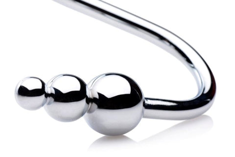 Beaded Stainless Steel Anal Hook by XR Brands - Spreaders and Hangers