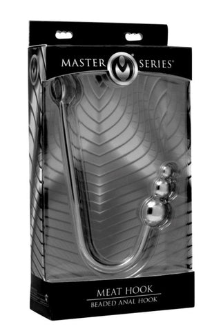Beaded Stainless Steel Anal Hook by XR Brands - Spreaders and Hangers