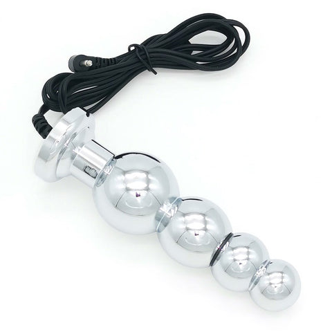 Bipolar Metal Electric Shock Butt Plug - J 3 inch - Electro Sex