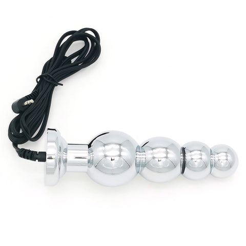 Bipolar Metal Electric Shock Butt Plug - J 3 inch - Electro Sex
