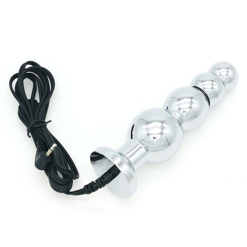 Bipolar Metal Electric Shock Butt Plug - J 3 inch - Electro Sex