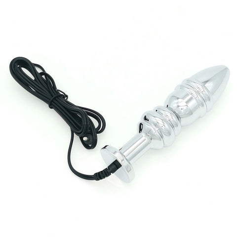 Bipolar Metal Electric Shock Butt Plug - M 4 inch - Electro Sex