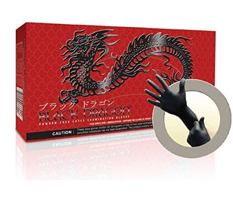 Black Dragon Powder-Free Latex Examination Gloves - Dental and Clinical