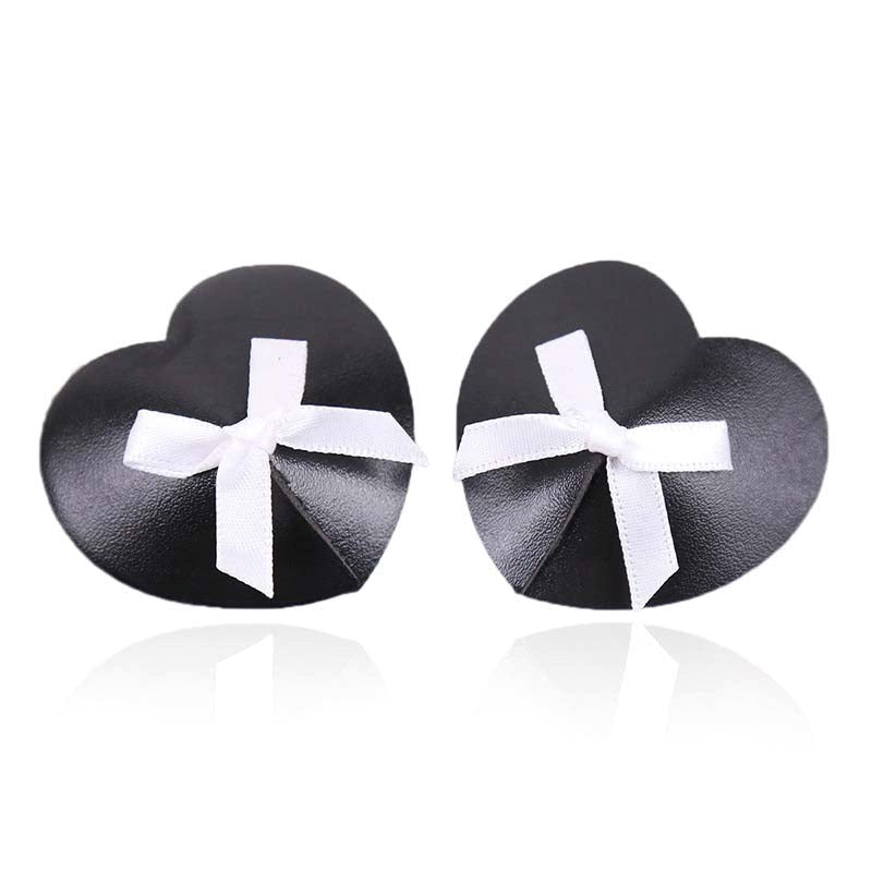 Black Heart White Box Nipple Pasties - - Fancy Dress Ups