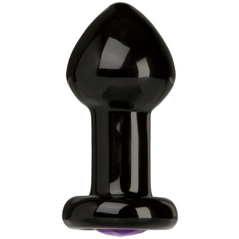 Black Rose Crystal Butt Plug by Doc Johnson - Glass Sex Toys