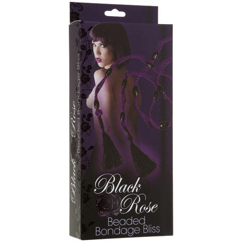 Black Rose Multi Position Beaded Rope by Doc Johnson - Cuffs and Restraints