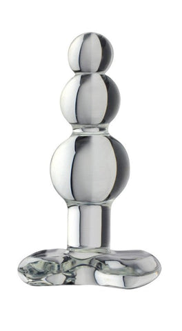 Blown Beaded Plug Clear by Spartacus Enterprises - Glass Sex Toys