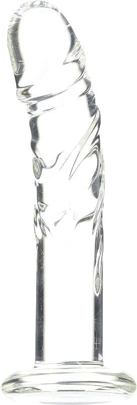 Blown Medium Realistic Glass Dildo Clear - - Realistic Dildos