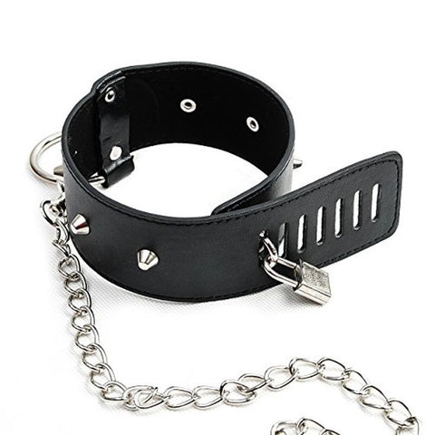 Blunt Spike Bondage Collar with Leash by BDStyle - Collars and Leads