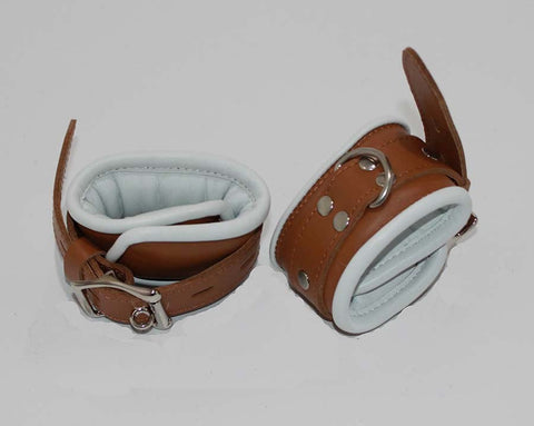 Luxurious Leather Wrist Restraints by Hell's Couture - Cuffs and Restraints