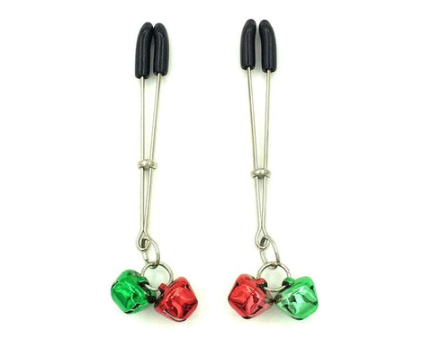 Bondage Nipple Clamps with Two Bells by BDStyle - Breast and Nipple Toys
