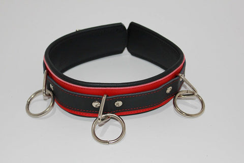Red and Black Collar with O-Rings by BDStyle - Collars and Leads